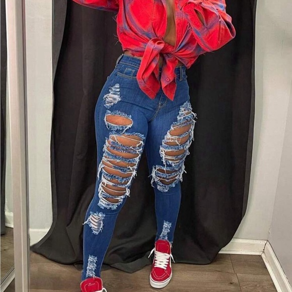 Distressed Slim Fit Skinny Jeans - Picture 5 of 6